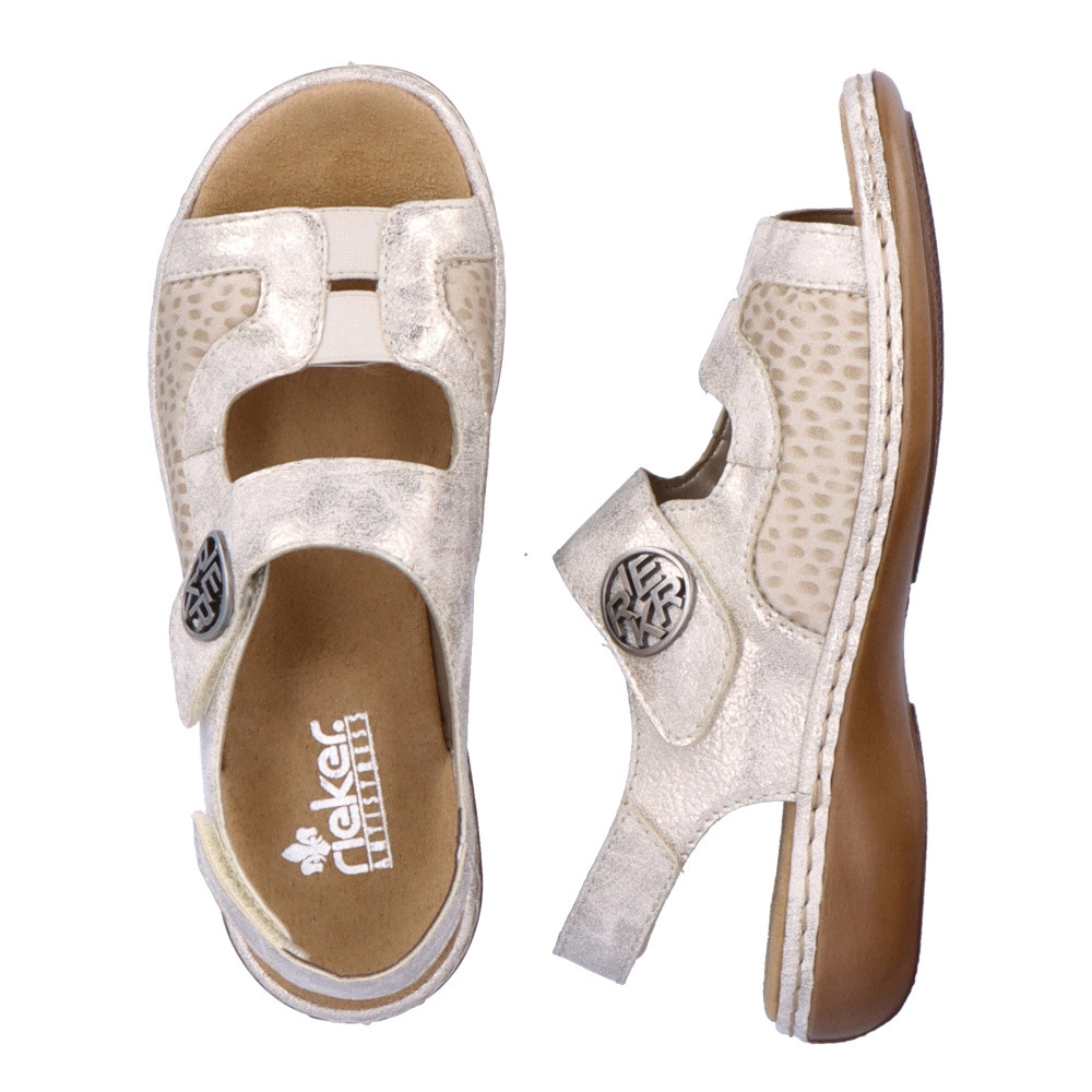 detail Dámské sandály RIEKER 65989-90 zlatá S4