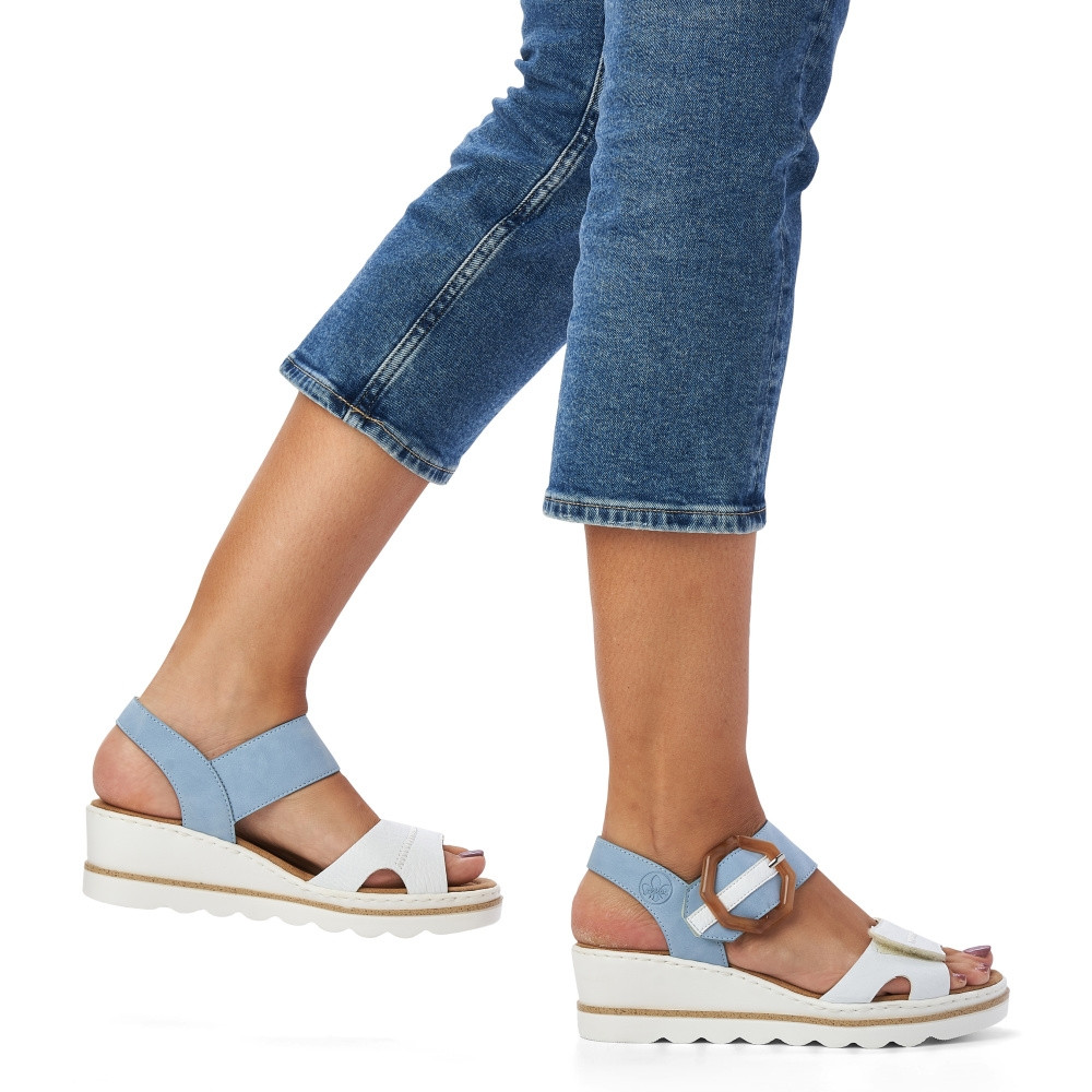 detail Dámské sandály RIEKER 67476-10 bílá S5