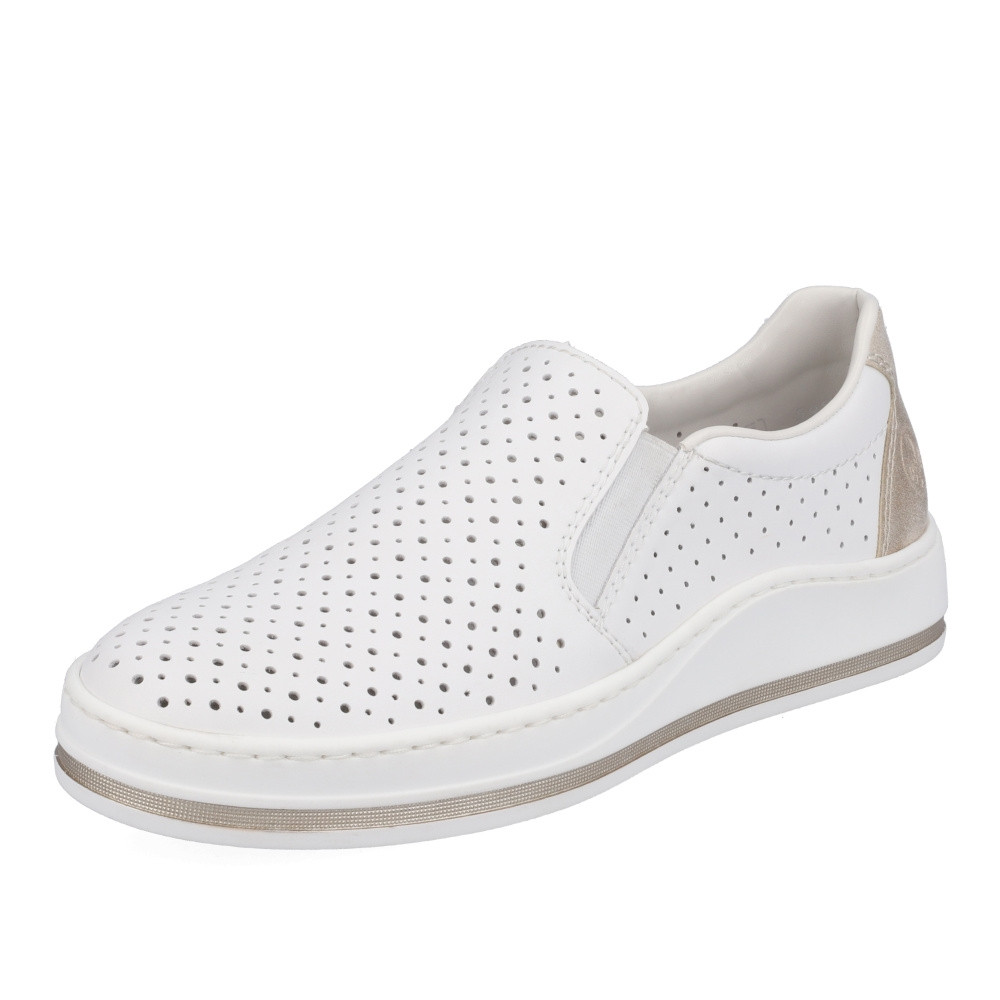 detail Dámské mokasíny RIEKER M5950-80 bílá S3