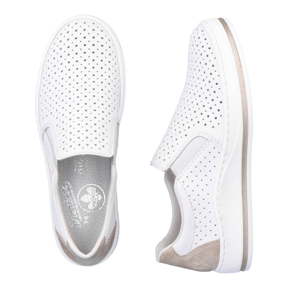 detail Dámské mokasíny RIEKER M5950-80 bílá S3