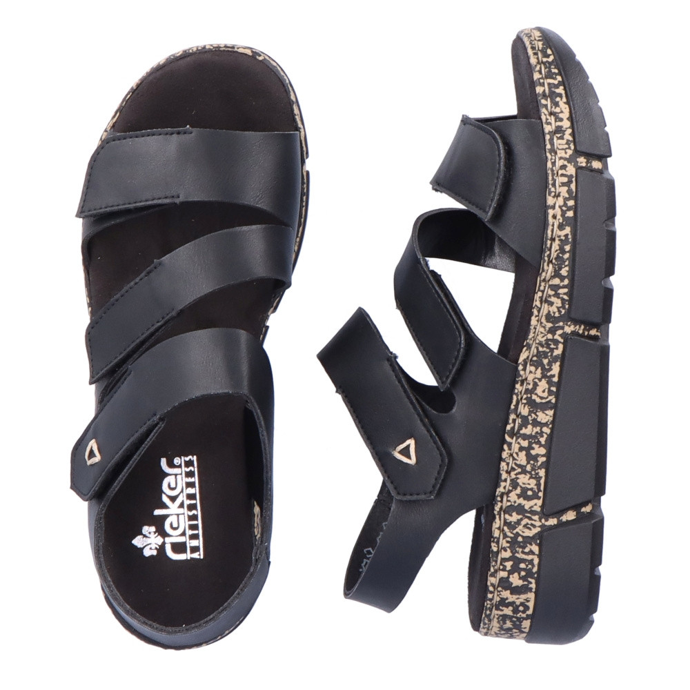 detail Dámské sandály RIEKER V2301-00 černá S5