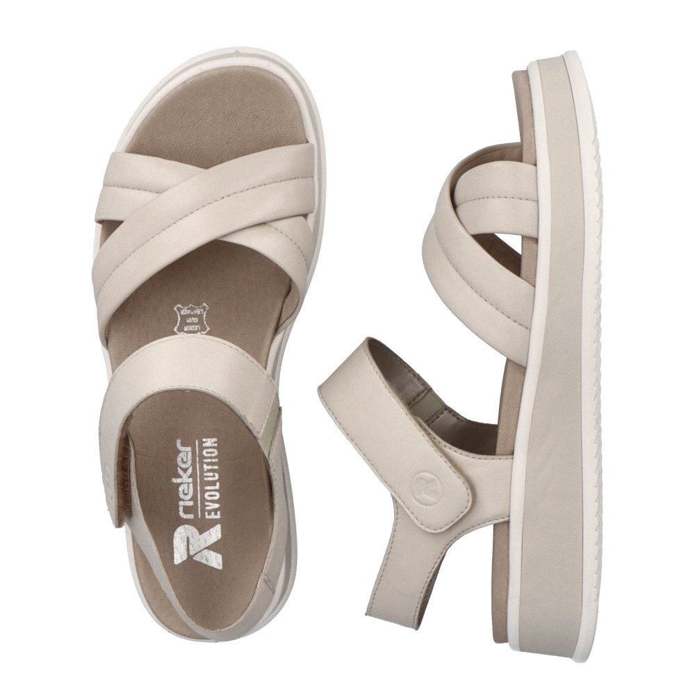 detail Dámské sandály RIEKER W0801-80 béžová S4