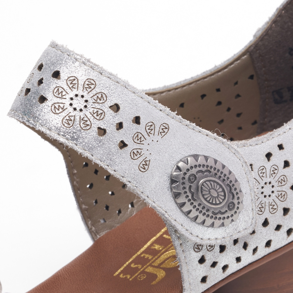 detail Dámske lodičky RIEKER 43753-90 strieborná S5