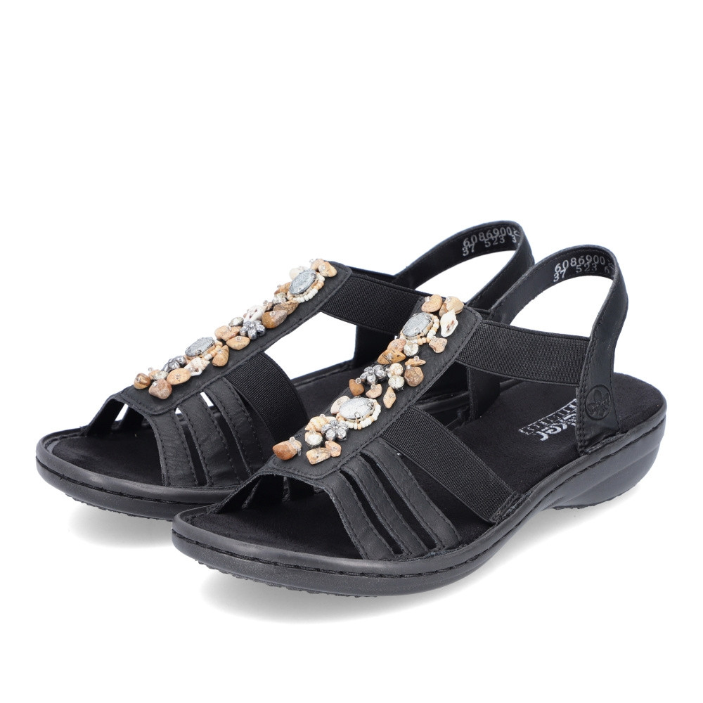 detail Dámské sandály RIEKER 60869-00 černá S3