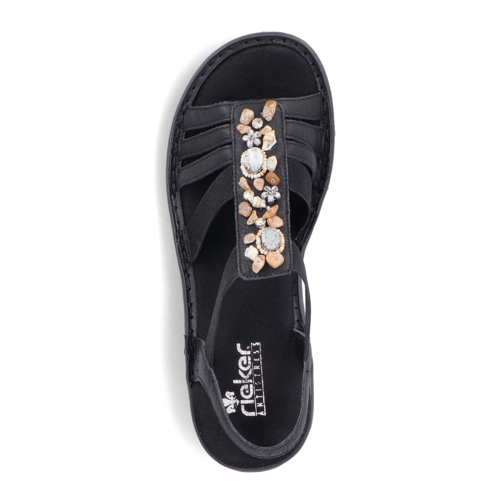 detail Dámské sandály RIEKER 60869-00 černá S3