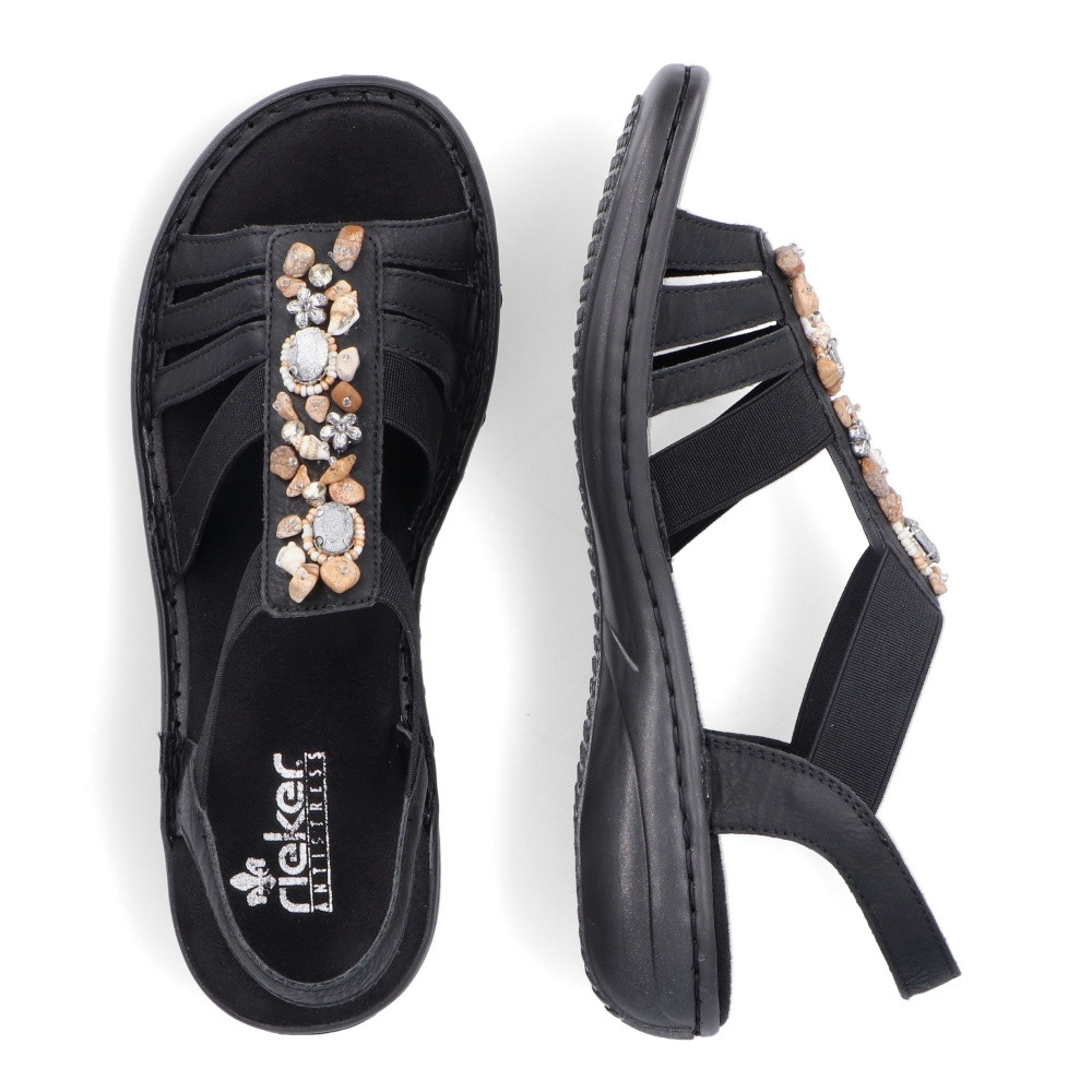 detail Dámské sandály RIEKER 60869-00 černá S3