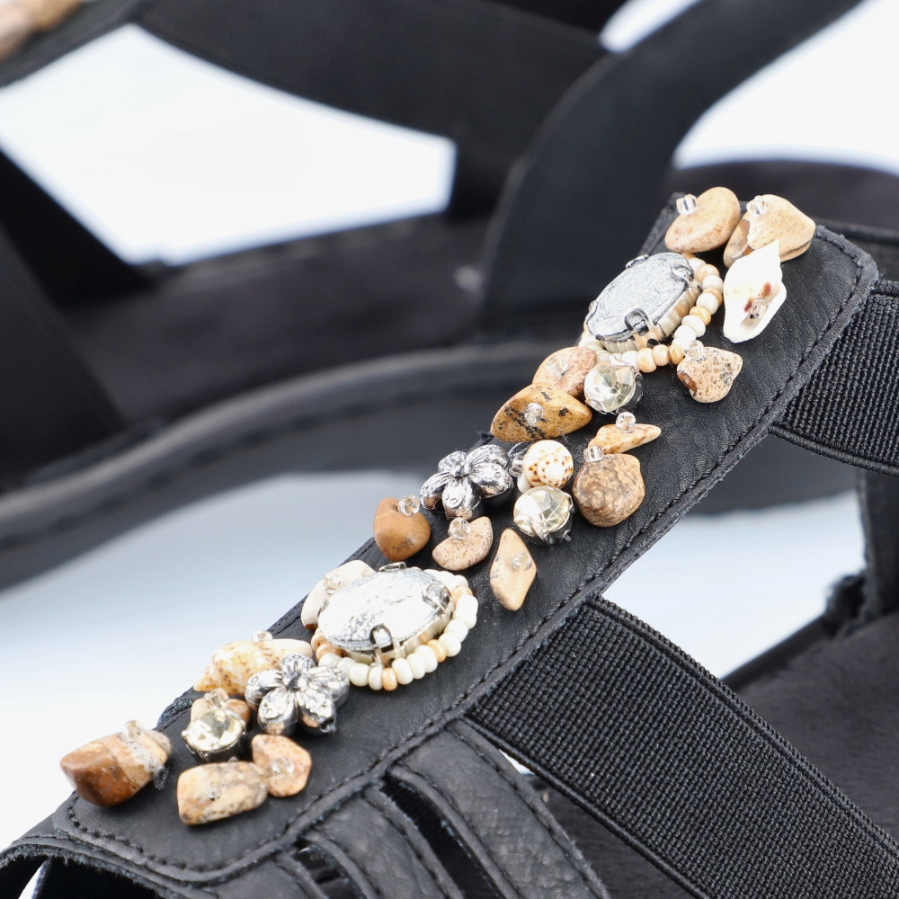 detail Dámské sandály RIEKER 60869-00 černá S3