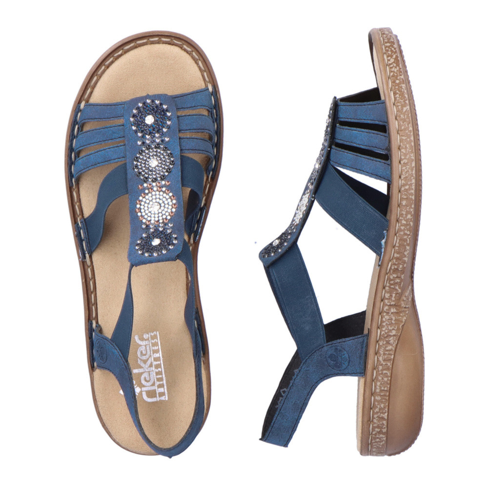 detail Dámské sandály RIEKER 628G9-16 modrá S6