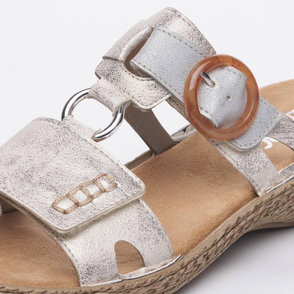 detail Dámské nazouváky RIEKER 658N4-60 zlatá S3