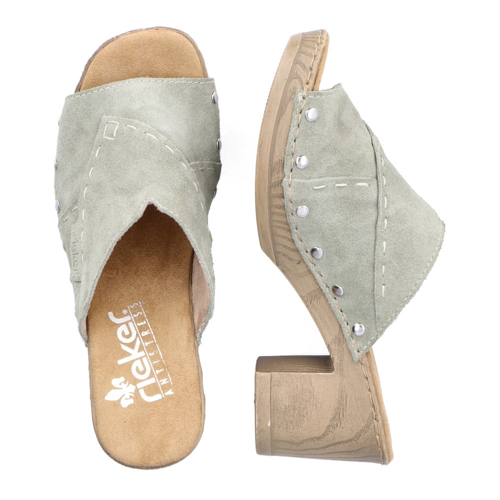 detail Dámské nazouváky RIEKER RIE-10202439-S3 zelená