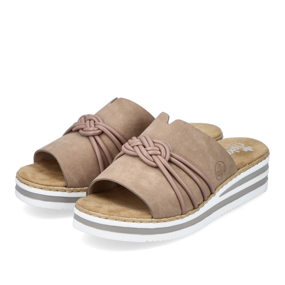 detail Dámské nazouváky RIEKER V0297-62 béžová S4