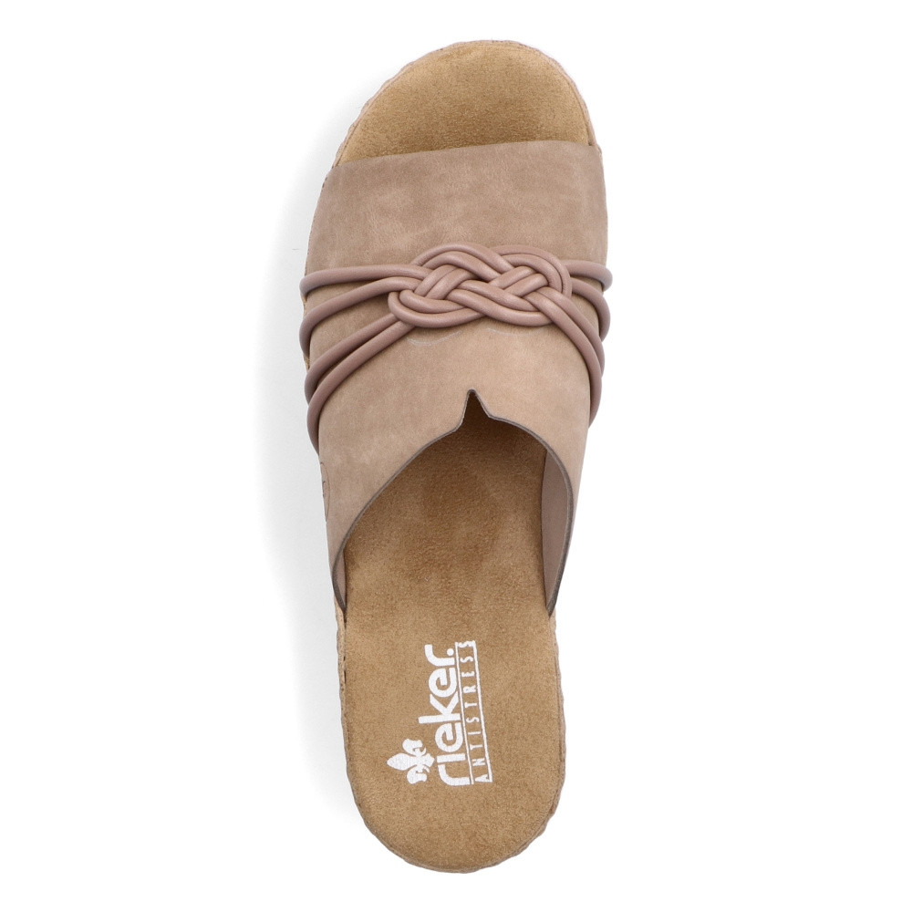 detail Dámské nazouváky RIEKER V0297-62 béžová S4