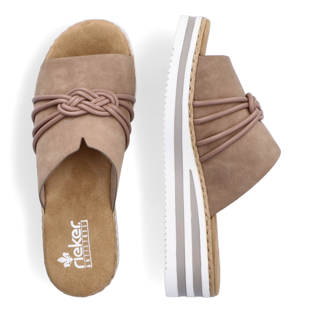 detail Dámské nazouváky RIEKER V0297-62 béžová S4