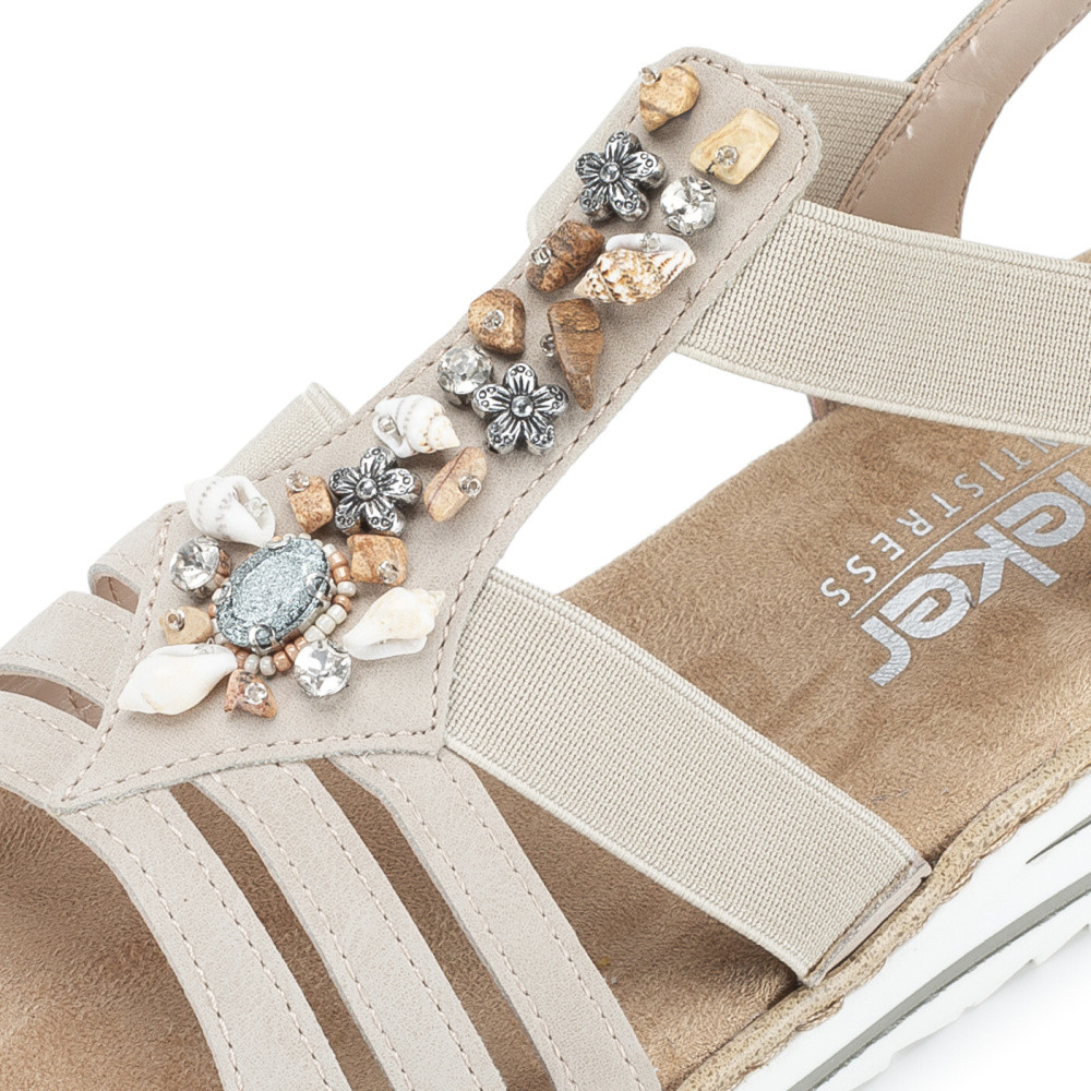detail Dámské sandály RIEKER V0649-62 béžová S6