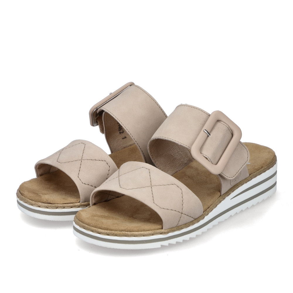 detail Dámské nazouváky RIEKER V0694-62 béžová S3