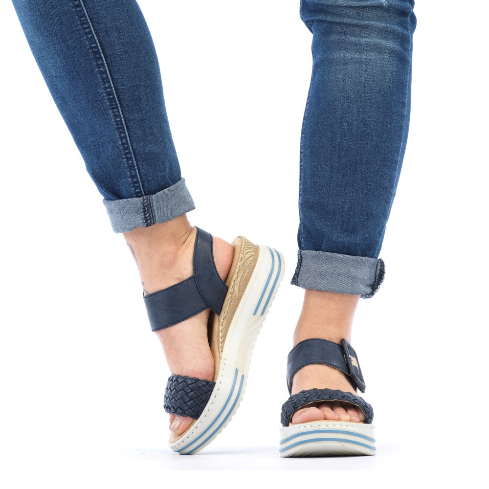 detail Dámské sandály RIEKER V1678-14 modrá S3