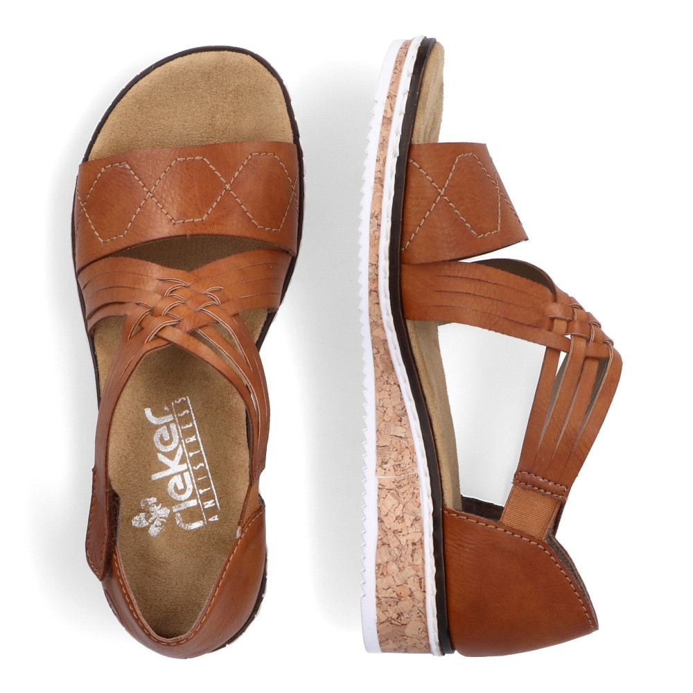 detail Dámske sandále RIEKER V3643-24 hnedá S3