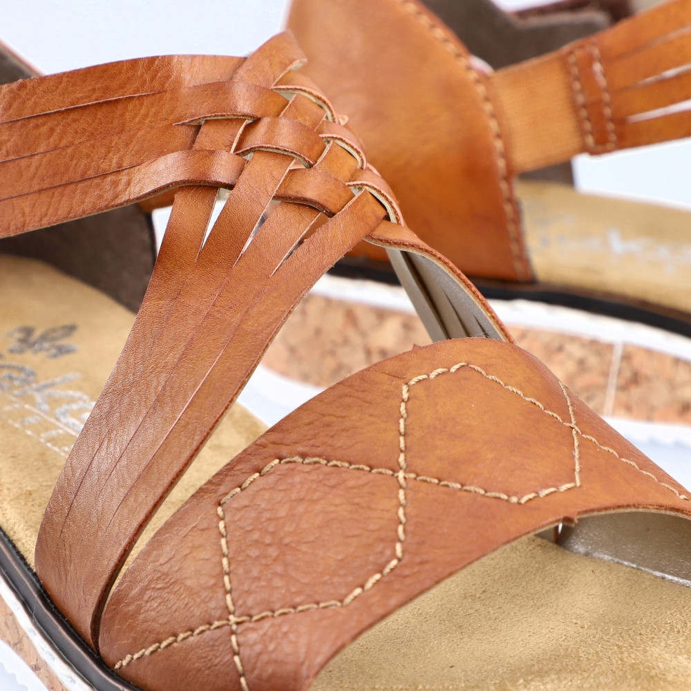 detail Dámske sandále RIEKER V3643-24 hnedá S3