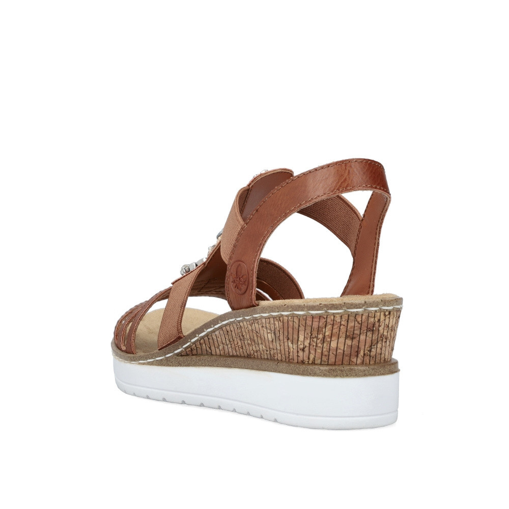 detail Dámské sandály RIEKER RIE-10202524-S3 hnědá