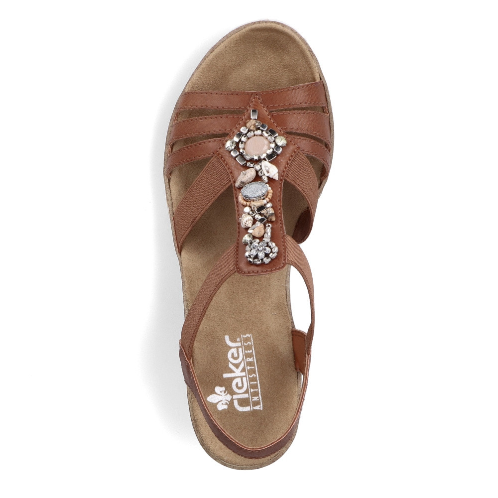 detail Dámské sandály RIEKER RIE-10202524-S3 hnědá