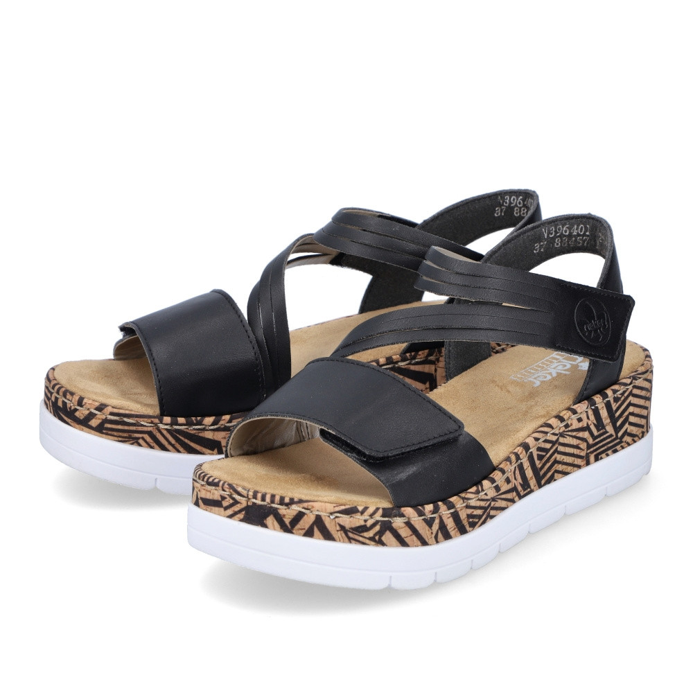 detail Dámské sandály RIEKER V3964-01 černá S4