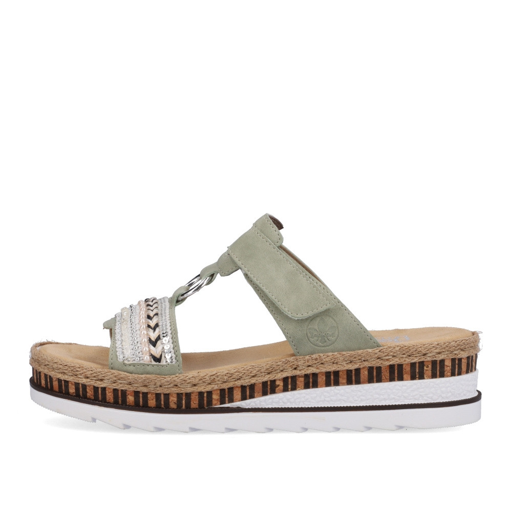 detail Dámské nazouváky RIEKER V79M6-52 zelená S5