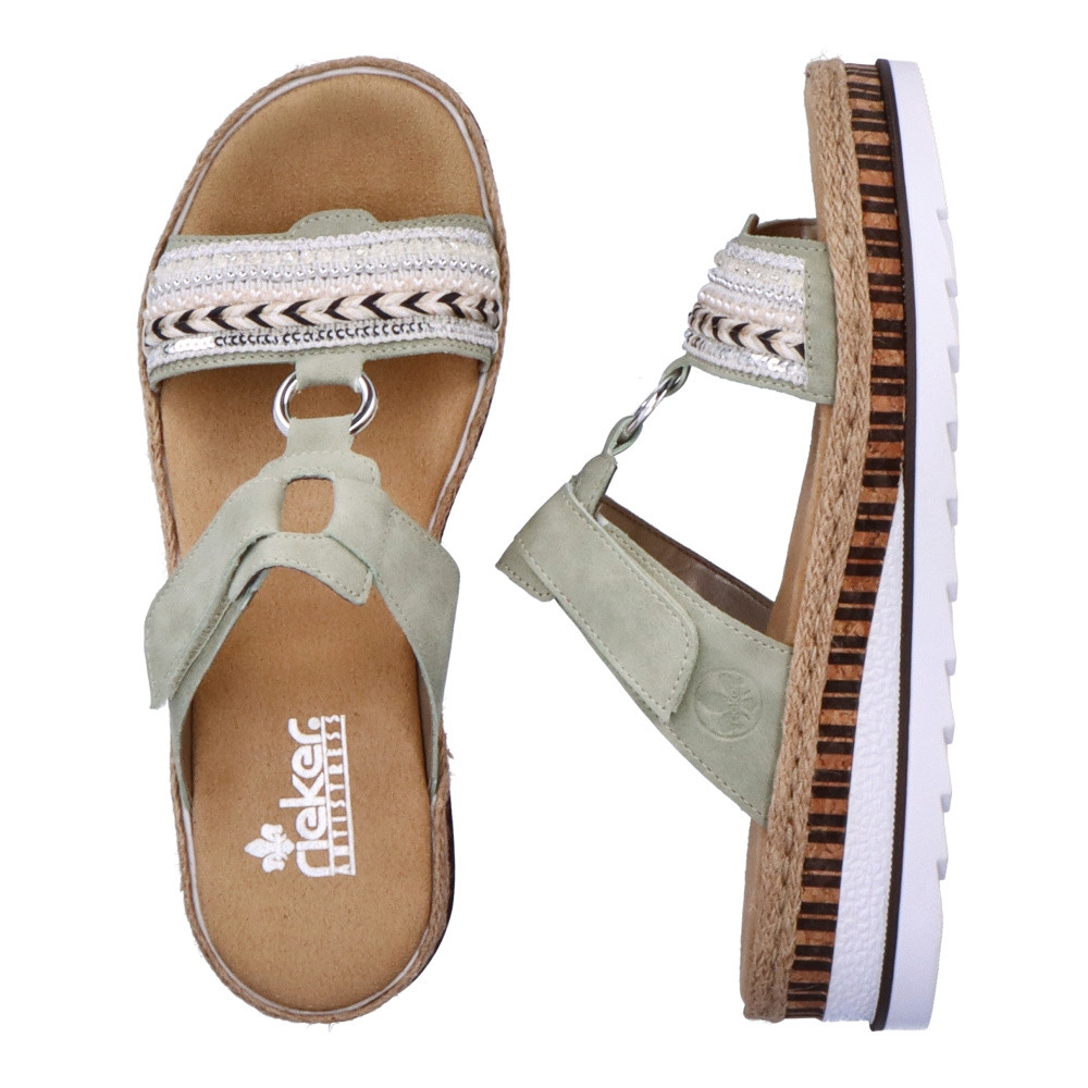 detail Dámské nazouváky RIEKER V79M6-52 zelená S5