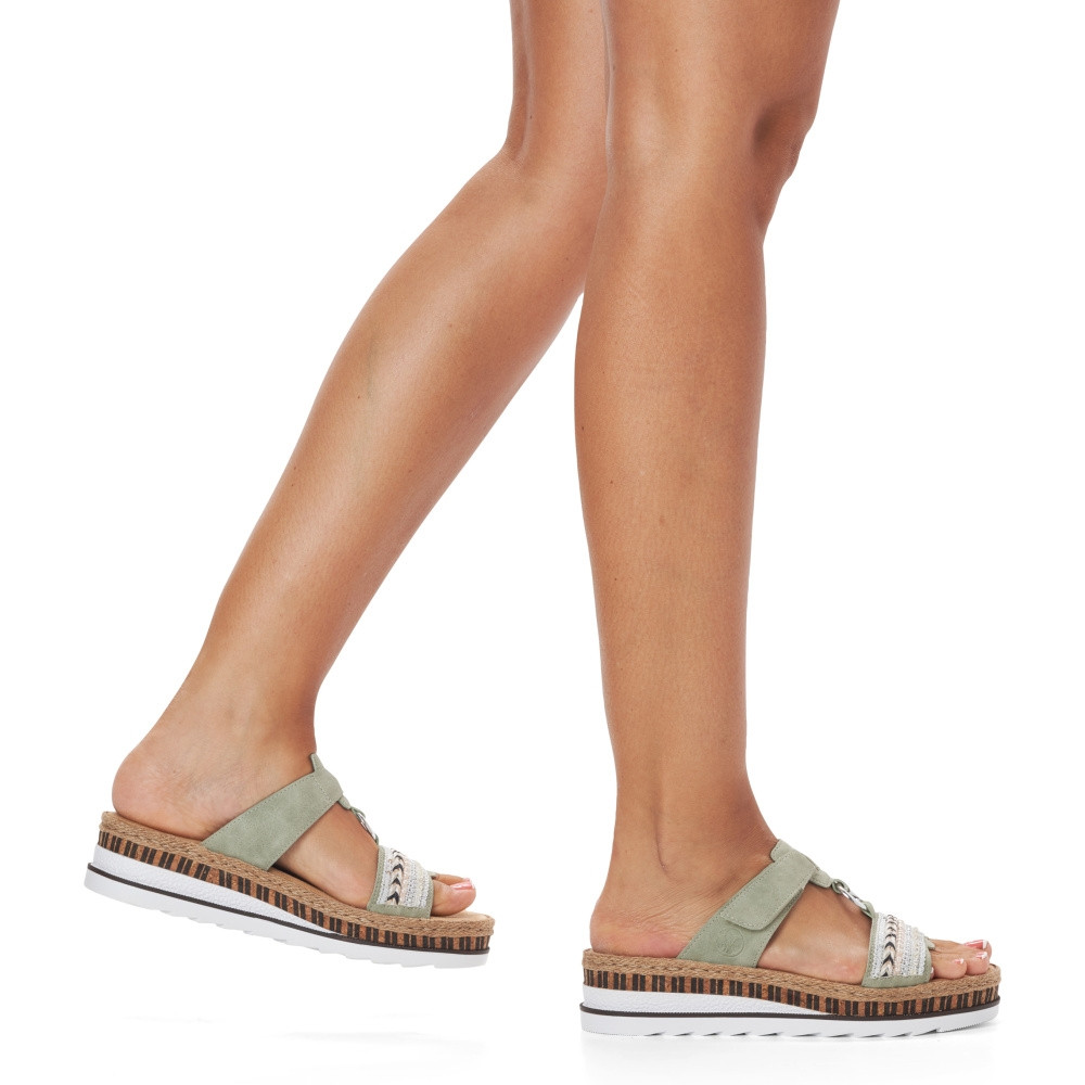 detail Dámské nazouváky RIEKER V79M6-52 zelená S5