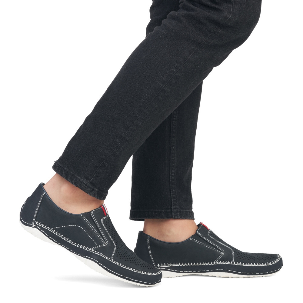 detail Pánské mokasíny RIEKER 06351-14 modrá S4