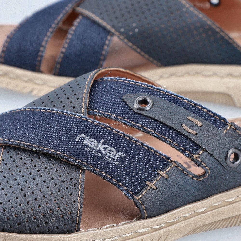 detail Pánské nazouváky RIEKER 21384-14 modrá S4