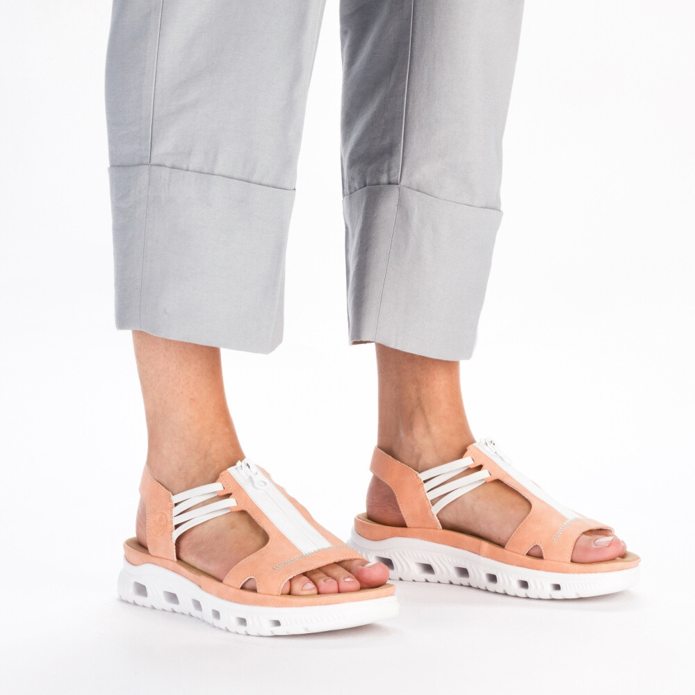 detail Dámské sandály RIEKER 64051-38 oranžová S4