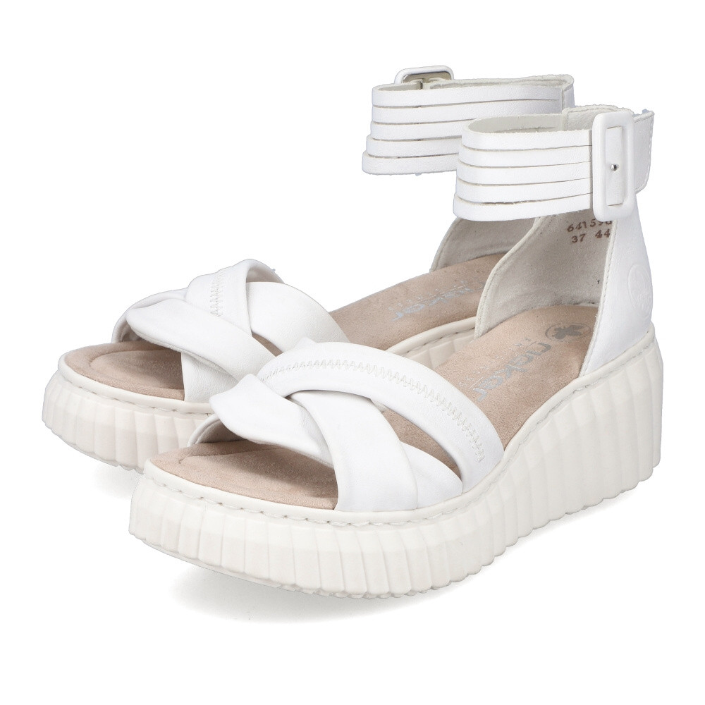 detail Dámské sandály RIEKER 64159-80 bílá S4