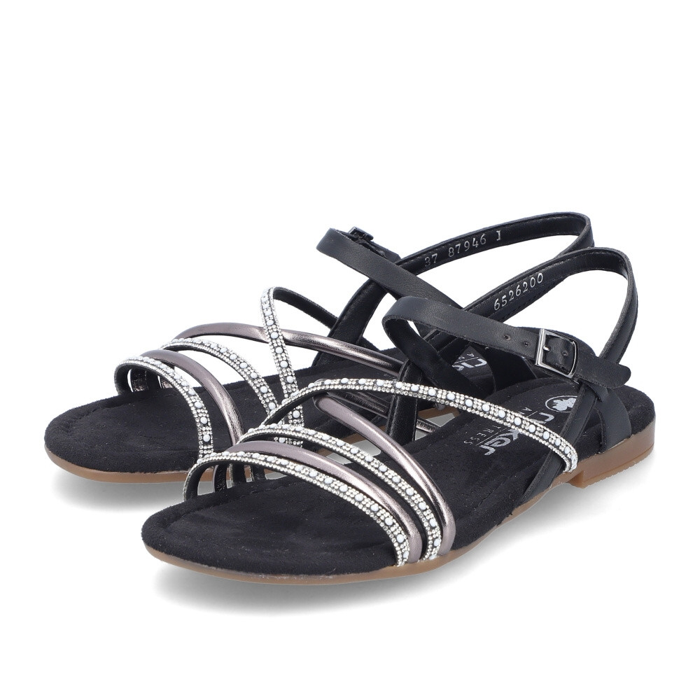 detail Dámské sandály RIEKER 65262-00 černá S4