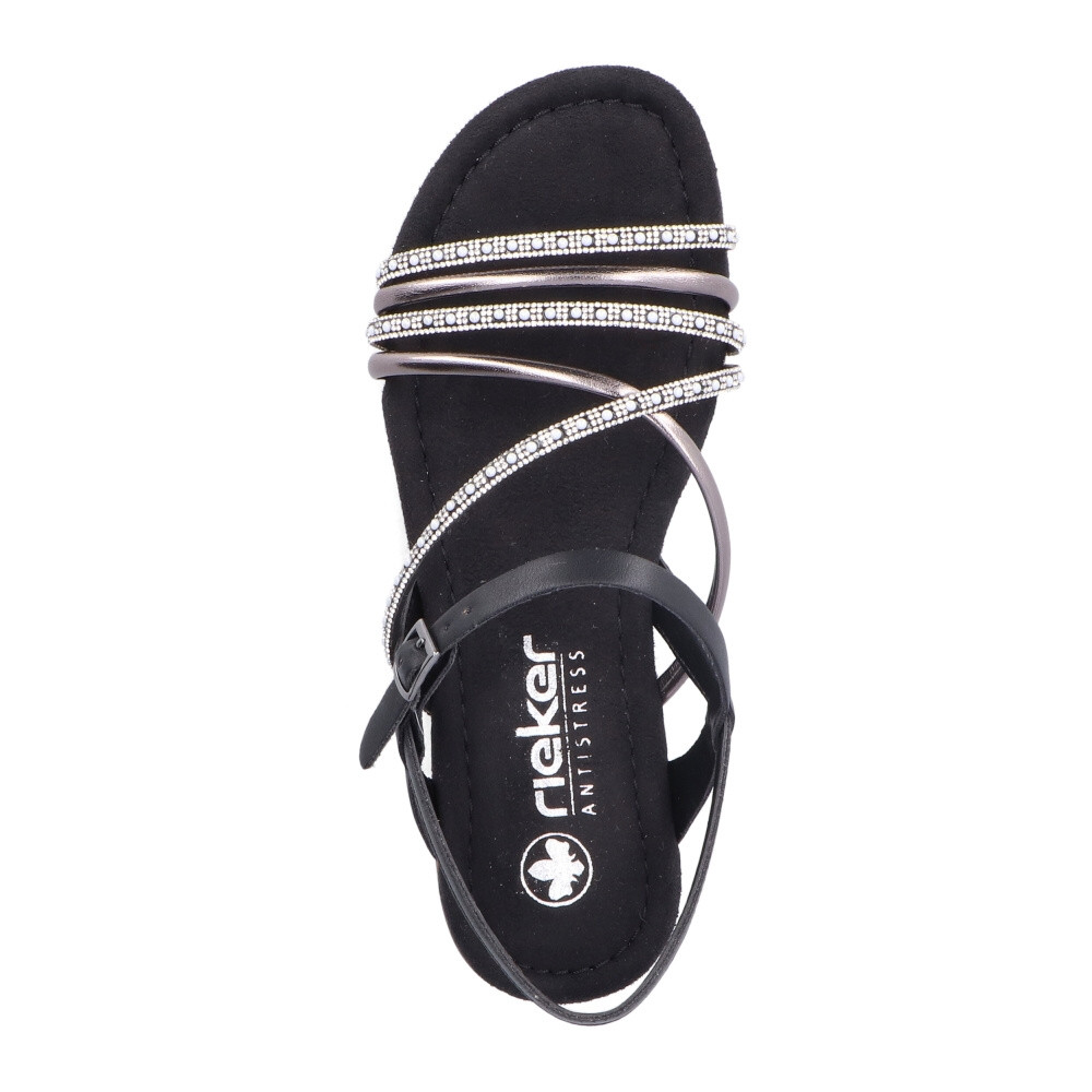 detail Dámské sandály RIEKER 65262-00 černá S4