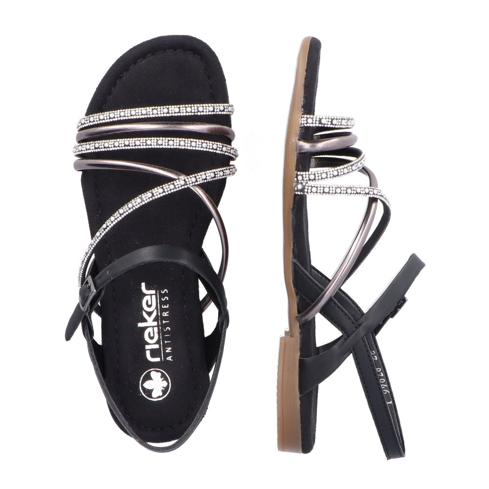 detail Dámské sandály RIEKER 65262-00 černá S4