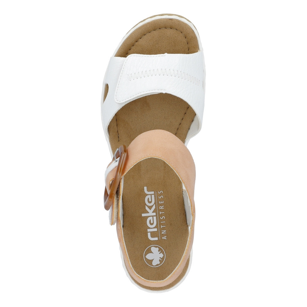 detail Dámské sandály RIEKER 67476-38 bílá S4