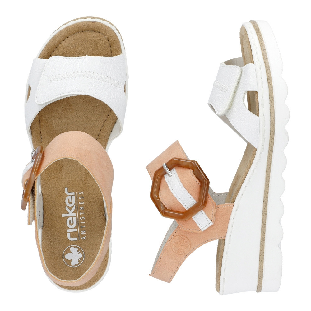 detail Dámské sandály RIEKER 67476-38 bílá S4