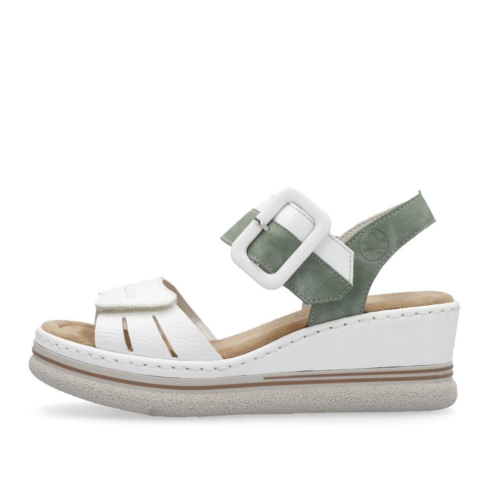 detail Dámské sandály RIEKER 67700-80 bílá S4