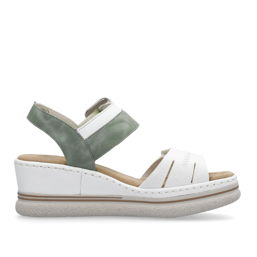 detail Dámské sandály RIEKER 67700-80 bílá S4