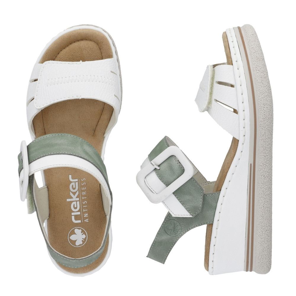 detail Dámské sandály RIEKER 67700-80 bílá S4