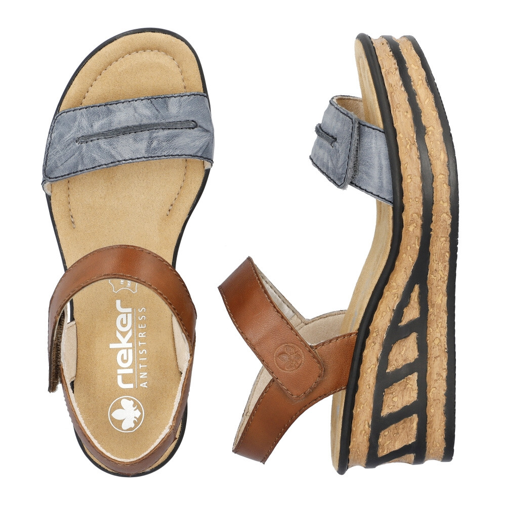 detail Dámské sandály RIEKER 68198-12 modrá S4