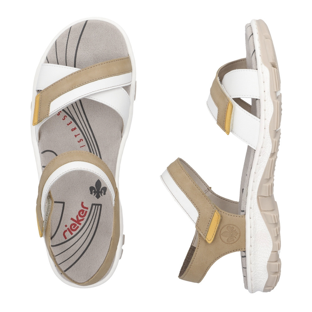 detail Dámské sandály RIEKER 68854-80 bílá S4