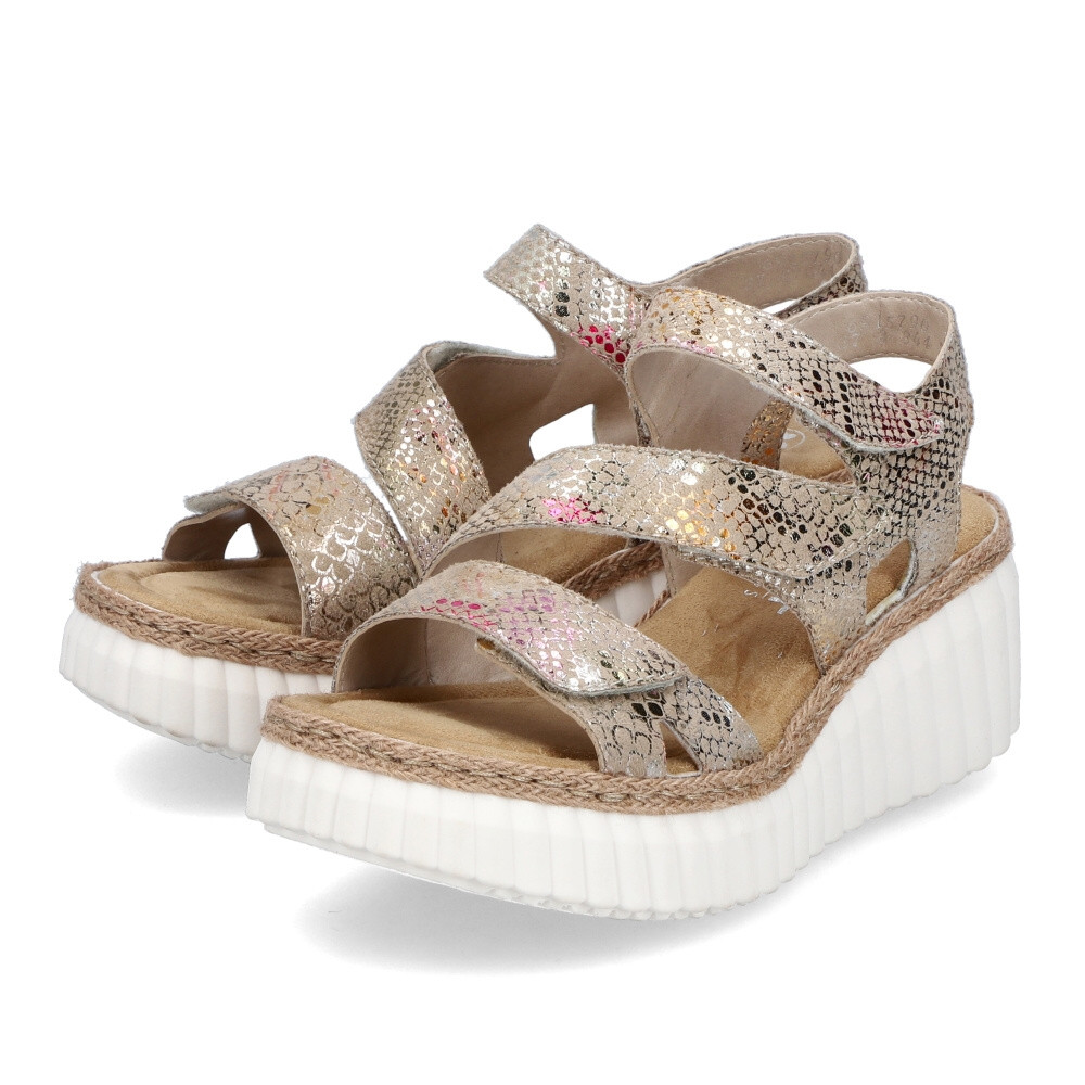 detail Dámské sandály RIEKER 69157-90 béžová S4