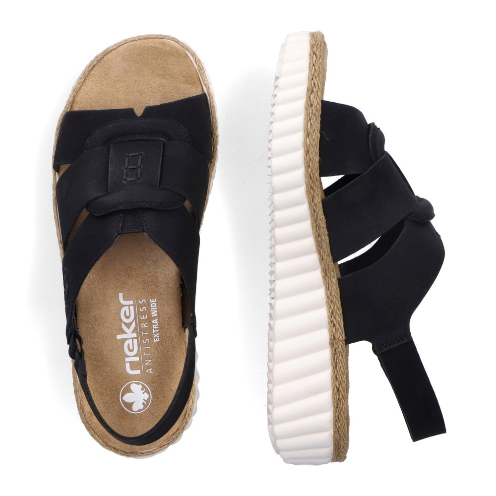 detail Dámské sandály RIEKER 69289-00 černá S4