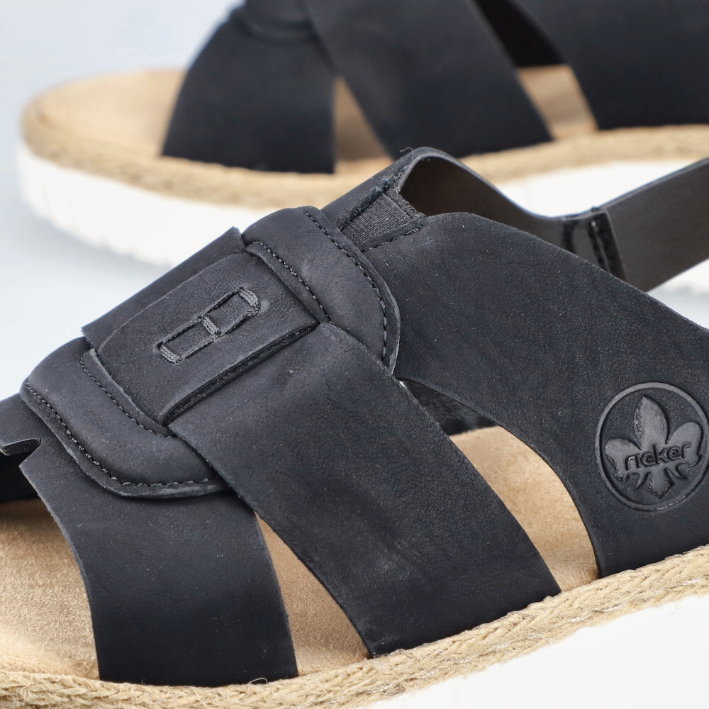 detail Dámské sandály RIEKER 69289-00 černá S4