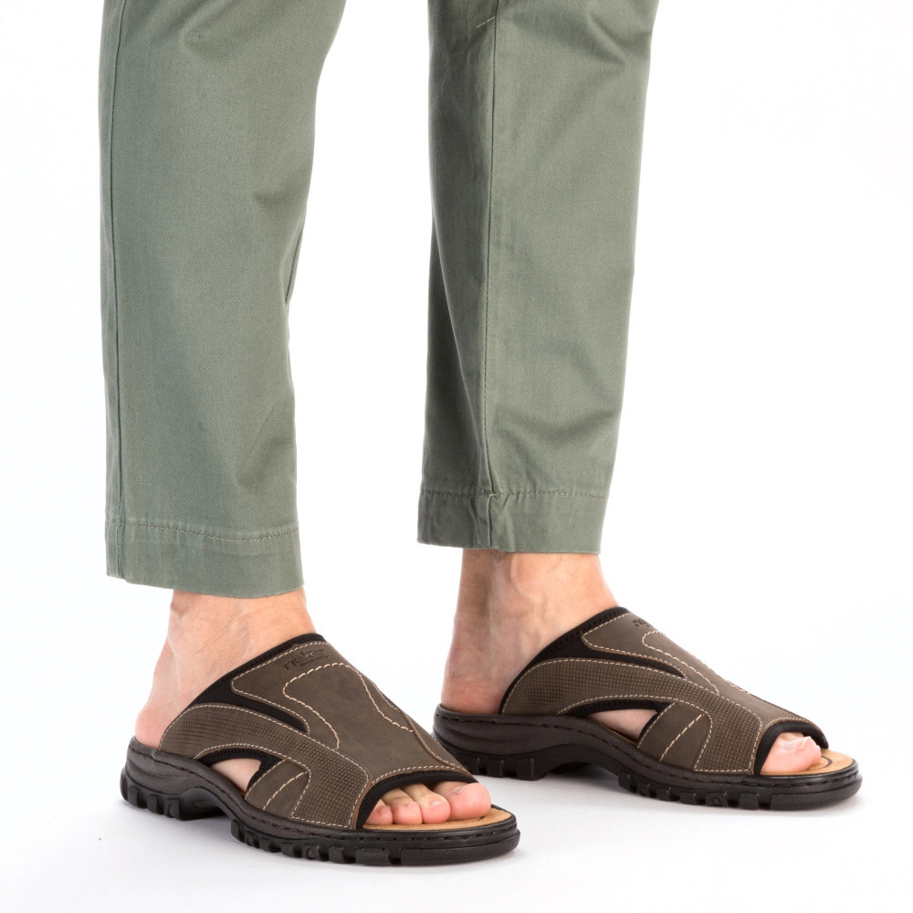 detail Pánské nazouváky RIEKER 25093-25 hnědá S4