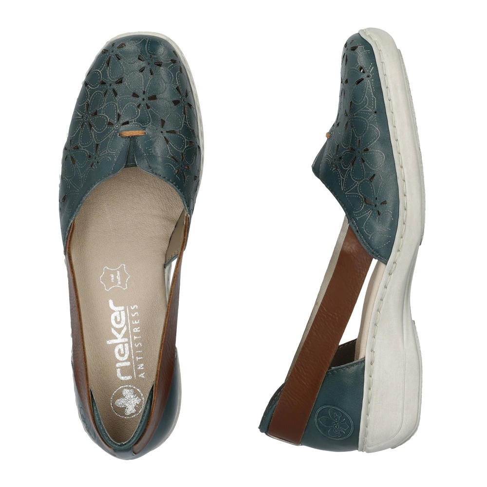 detail Dámské baleríny RIEKER 41356-13 modrá S4