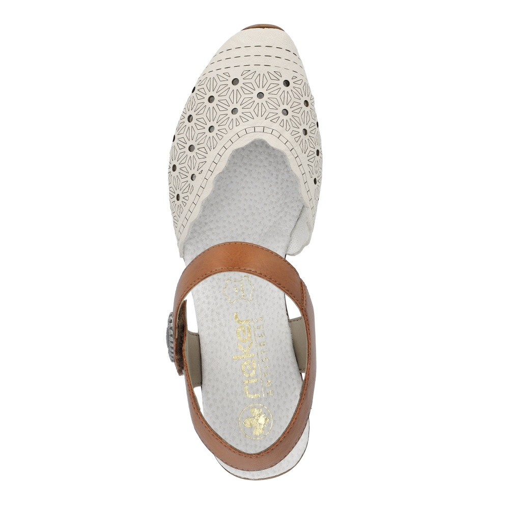 detail Dámské sandály RIEKER 43703-60 béžová S4