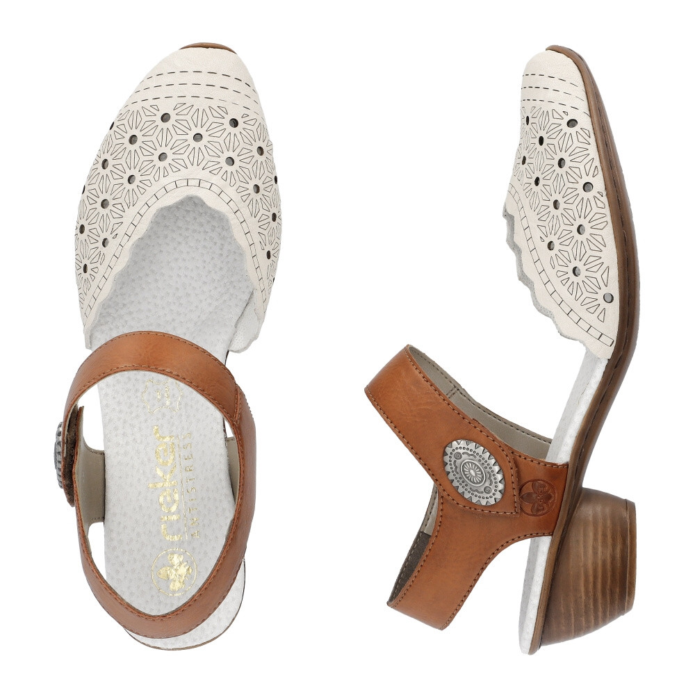 detail Dámské sandály RIEKER 43703-60 béžová S4