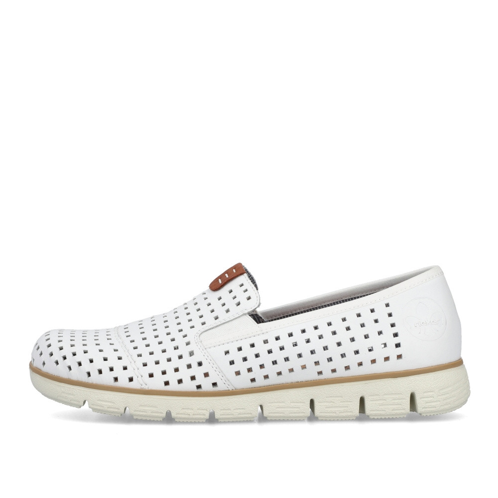 detail Dámské mokasíny RIEKER 44077-80 bílá S4